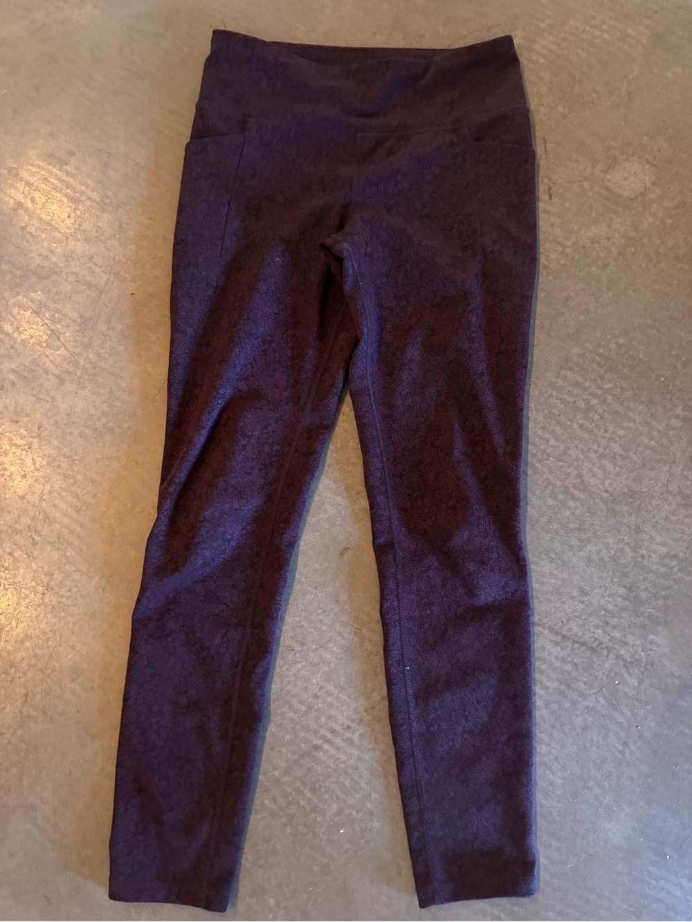 Source Unknown Plum High-Waist Active Leggings with Side Pocket